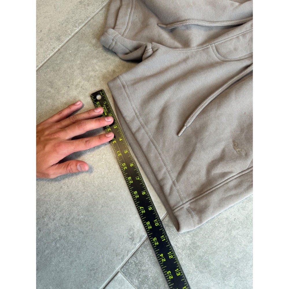 Hollister Mens Taupe Brown Fleece Sweat Shorts Small Elastic Drawstring Logo - Picture 5 of 8